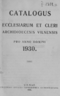 Catalogus Ecclesiarum et Cleri Dioecesis Vilnensis pro Anno Domini 1930