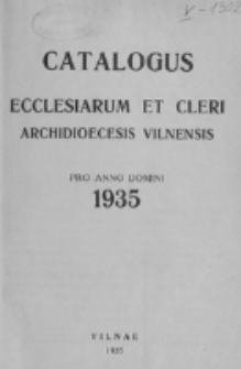 Catalogus Ecclesiarum et Cleri Dioecesis Vilnensis pro Anno Domini 1935