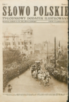 Słowo Polskie : tygodniowy dodatek ilustrowany. R. 1, nr 9 (1925). : bezpłatny dodatek do Nr 286 "Słowa Polskiego")
