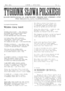 Tygodnik Słowa Polskiego. Nr 1 (1903)