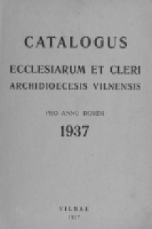 Catalogus Ecclesiarum et Cleri Dioecesis Vilnensis pro Anno Domini 1937