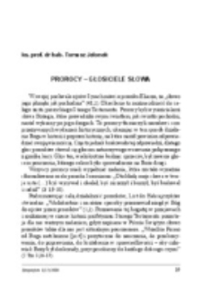 Prorocy - głosiciele słowa.