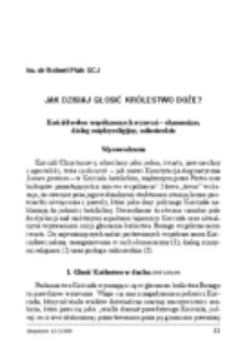 Jak dzisiaj głosić kr&oacute;lestwo Boże?