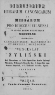 Directorium Horarum Canonicarum et Missarum pro Dioecesi Vilnensi 1855