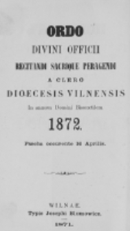 Directorium Horarum Canonicarum et Missarum pro Dioecesi Vilnensi 1872