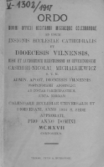 Directorium Horarum Canonicarum et Missarum pro Dioecesi Vilnensi 1917