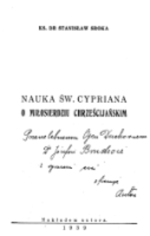 Nauka św. Cypriana o miłosierdziu chrześcijańskim.