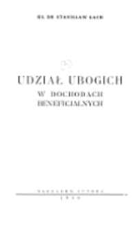 Udział ubogich w dochodach beneficjalnych.