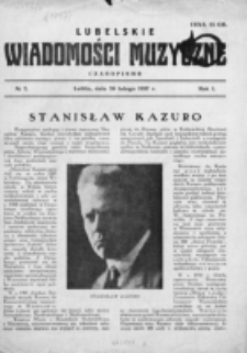 Lubelskie Wiadomości Muzyczne : czasopismo. R. 1, nr 2 (20 lutego 1937)