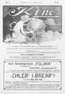 Kino : pismo ilustrowane poświęcone sztuce kinematograficznej i pokrewnym. R. 1, nr 23 (14 sierpnia 1919)
