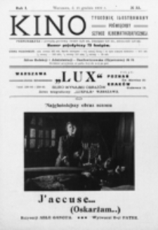 Kino : pismo ilustrowane poświęcone sztuce kinematograficznej i pokrewnym. R. 1, nr 33 (18 grudnia 1919)