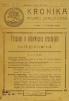 Kronika Powiatu Zamojskiego. R. 1, nr 7 (1918)