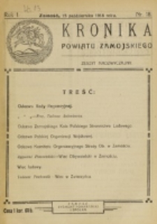 Kronika Powiatu Zamojskiego. R. 1, nr 18 (1918)