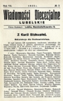 Wiadomości Diecezjalne Lubelskie. R. 7, nr 5 (1925)