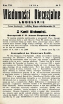 Wiadomości Diecezjalne Lubelskie. R. 8, nr 8 (1926)