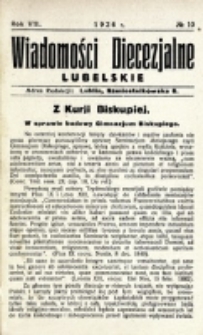 Wiadomości Diecezjalne Lubelskie. R. 8, nr 10 (1926)