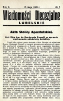 Wiadomości Diecezjalne Lubelskie. R. 10, nr 5 (1928)