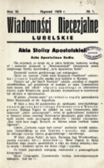 Wiadomości Diecezjalne Lubelskie. R. 11, nr 1 (1929)