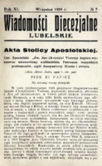 Wiadomości Diecezjalne Lubelskie. R. 11, nr 7 (1929)