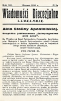 Wiadomości Diecezjalne Lubelskie. R. 12, nr 3 (1930)