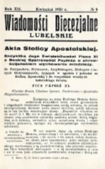 Wiadomości Diecezjalne Lubelskie. R. 12, nr 4 (1930)