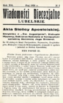 Wiadomości Diecezjalne Lubelskie. R. 12, nr 5 (1930)