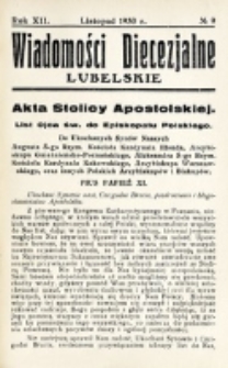 Wiadomości Diecezjalne Lubelskie. R. 12, nr 9 (1930)