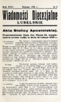 Wiadomości Diecezjalne Lubelskie. R. 13, nr 3 (1931)