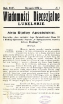 Wiadomości Diecezjalne Lubelskie. R. 14, nr 1 (1932)