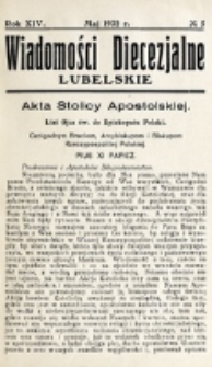 Wiadomości Diecezjalne Lubelskie. R. 14, nr 5 (1932)