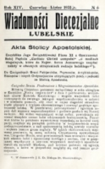 Wiadomości Diecezjalne Lubelskie. R. 14, nr 6 (1932)