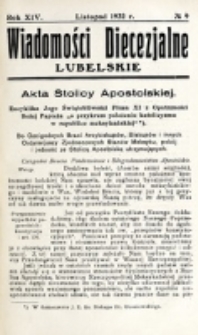 Wiadomości Diecezjalne Lubelskie. R. 14, nr 9 (1932)