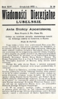 Wiadomości Diecezjalne Lubelskie. R. 14, nr 10 (1932)