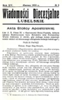 Wiadomości Diecezjalne Lubelskie. R. 15, nr 3 (1933)