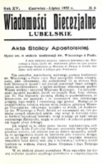 Wiadomości Diecezjalne Lubelskie. R. 15, nr 6 (1933)