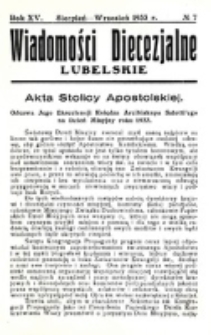 Wiadomości Diecezjalne Lubelskie. R. 15, nr 7 (1933)