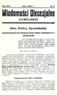 Wiadomości Diecezjalne Lubelskie. R. 16, nr 2 (1934)