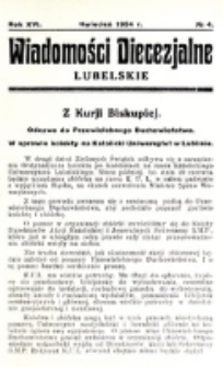 Wiadomości Diecezjalne Lubelskie. R. 16, nr 4 (1934)