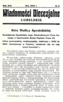 Wiadomości Diecezjalne Lubelskie. R. 16, nr 5 (1934)