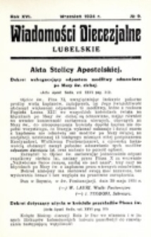 Wiadomości Diecezjalne Lubelskie. R. 16, nr 9 (1934)