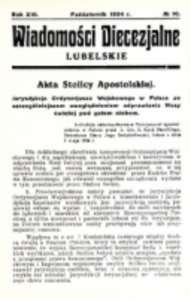 Wiadomości Diecezjalne Lubelskie. R. 16, nr 10 (1934)