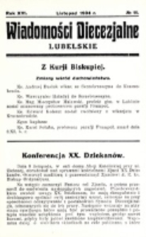 Wiadomości Diecezjalne Lubelskie. R. 16, nr 11 (1934)