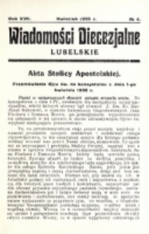Wiadomości Diecezjalne Lubelskie. R. 17, nr 4 (1935)