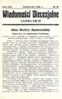 Wiadomości Diecezjalne Lubelskie. R. 17, nr 10 (1935)