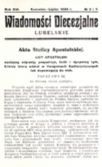 Wiadomości Diecezjalne Lubelskie. R. 16, nr 6/7 (1934)