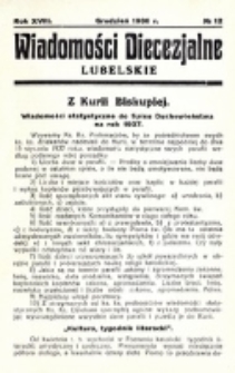 Wiadomości Diecezjalne Lubelskie. R. 18, nr 12 (1936)