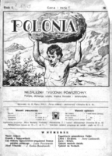 Polonia : niezależny tygodnik powszechny : polityka, ekonomja, sztuka, krytyka literacka i beletrystyka. R. 1, nr 1 (1919)