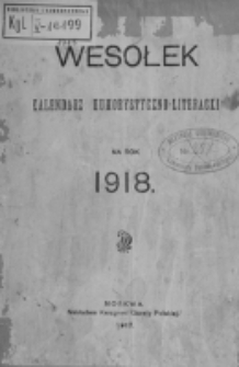 Wesołek : kalendarz humorystyczno-literacki. 1918