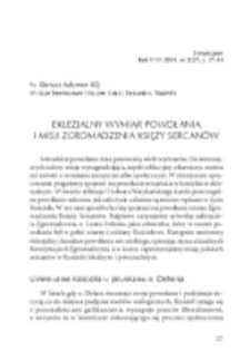 Eklezjalny wymiar powołania i misji Zgromadzenia Księży Sercan&oacute;w.