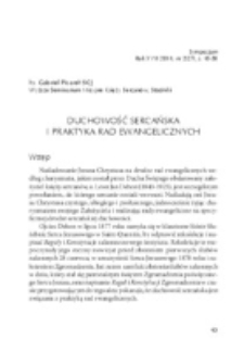 Duchowość sercańska i praktyka rad ewangelicznych.
